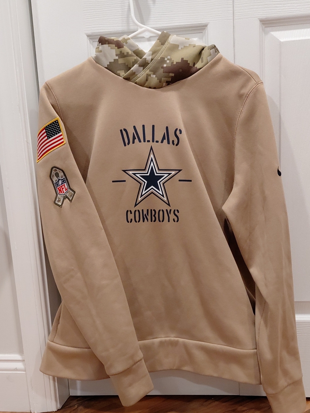 Nike Tan Dallas Cowboys Hoodie with Camo Hood